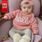 Personalized Hand embroidered Knit Sweater Name Baby