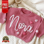 Personalized Hand embroidered Name Baby Sweater