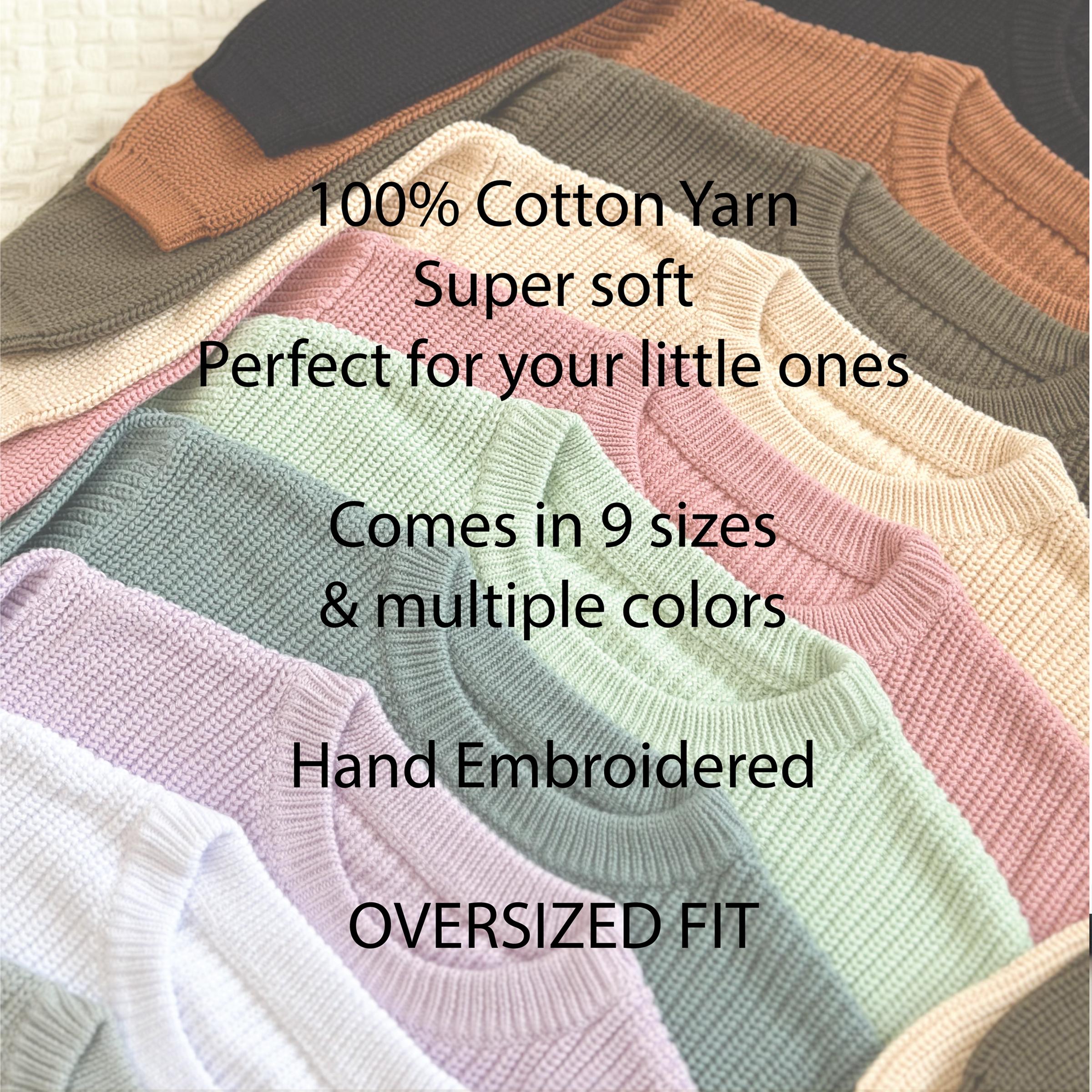 Personalized Hand embroidered Name Baby Sweater