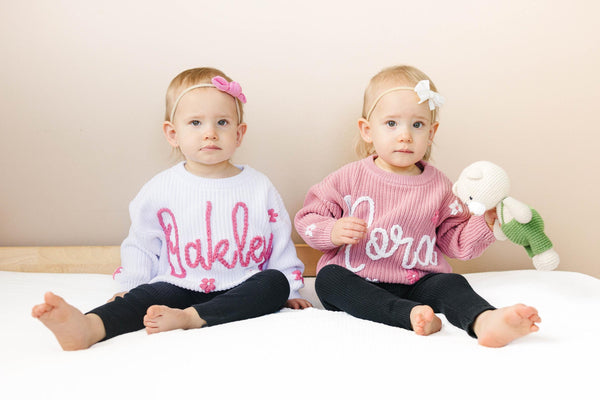 Personalized Hand embroidered Name Baby Sweater