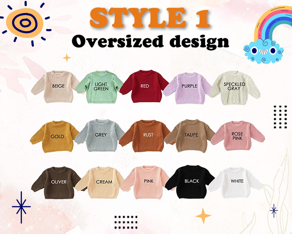 Handmade Embroidery Name  Baby Sweaters