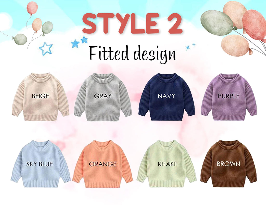 Handmade Embroidery Name  Baby Sweaters