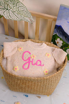 Handmade Embroidery Name  Baby Sweaters