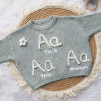 Personalized Hand embroidered Knit Sweater Name Baby