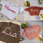 Personalized Hand embroidered Knit Sweater Name Baby