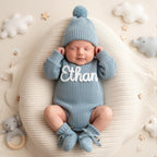 Hand Embroidered Name Baby Romper