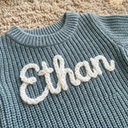 Hand Embroidered Name Baby Romper