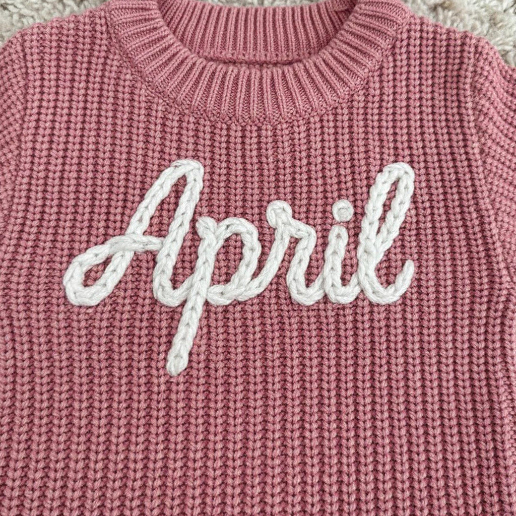 Hand Embroidered Name Baby Romper