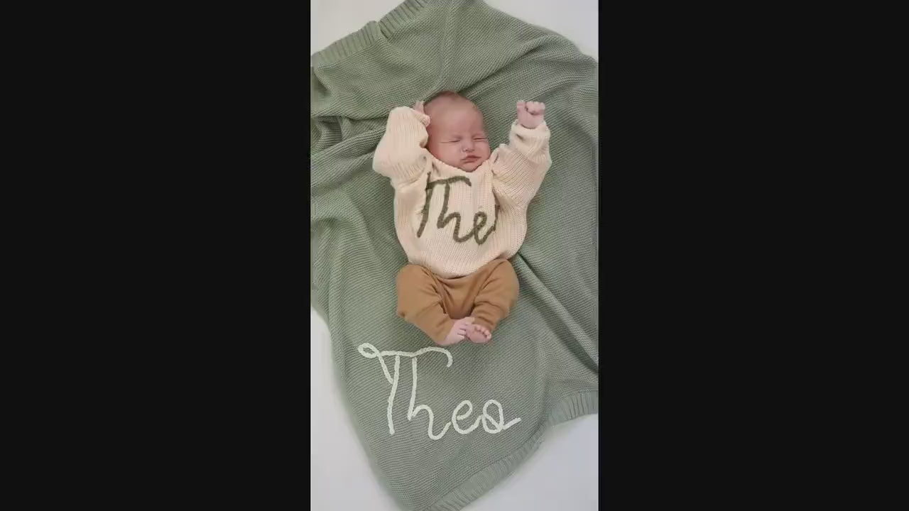 Personalized Hand embroidered Name Baby Sweater